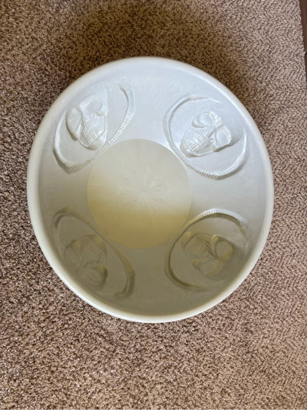 Vintage Easter Halloween Skull Head Punch Bowl Set Party Decor